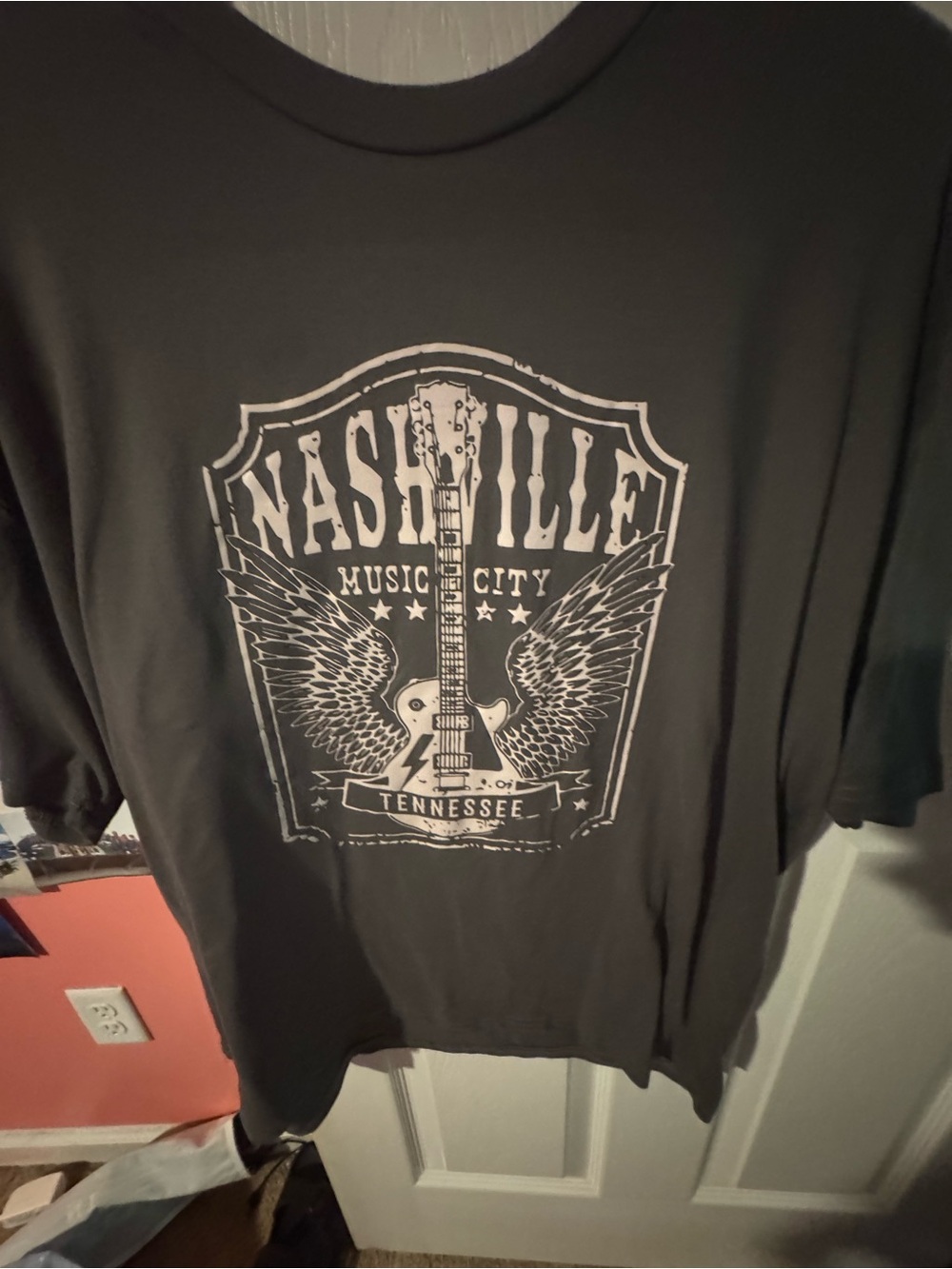 SHEIN Black Graphic Nashville Music City Tee